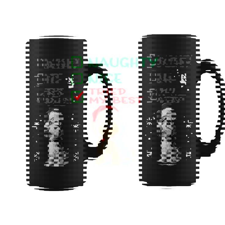 かわいい ダンディ ディンモント テリア 犬 クリスマス いたずら 素敵 試した コーヒーマグ