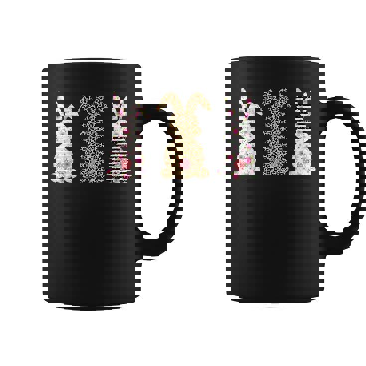 かわいい ヒョウ イースター バニー ウサギ トリオ フローラル ハッピーイースター コーヒーマグ