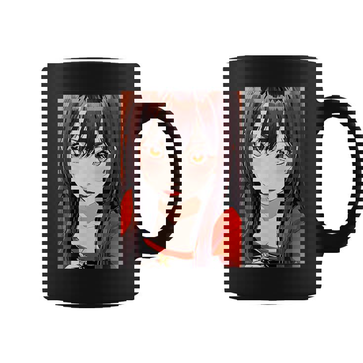 かわいい 可愛い 女の子 若い 美人 イラスト 日本 きれい 赤い服 コーヒーマグ