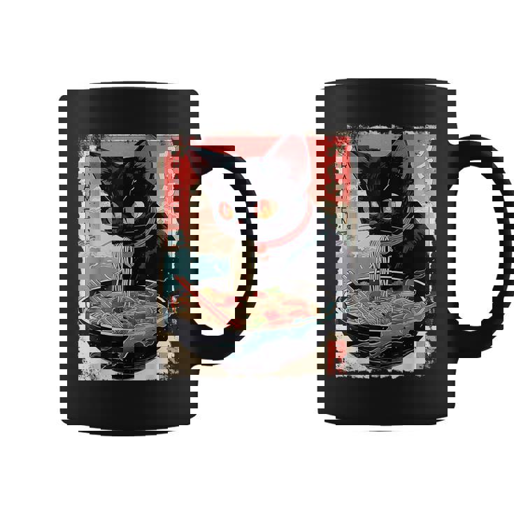 かわいい 黒猫 ラブ ラーメン カワイイ ねこ アニメ 日本語 コーヒーマグ