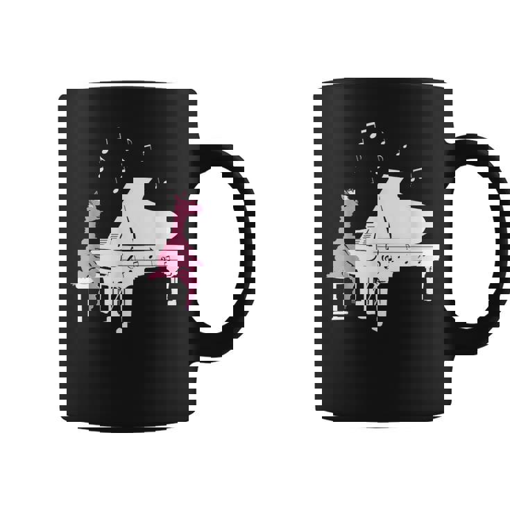 かわいいアルパカ弾き ピアノ音符記号 ミュージシャンアート コーヒーマグ