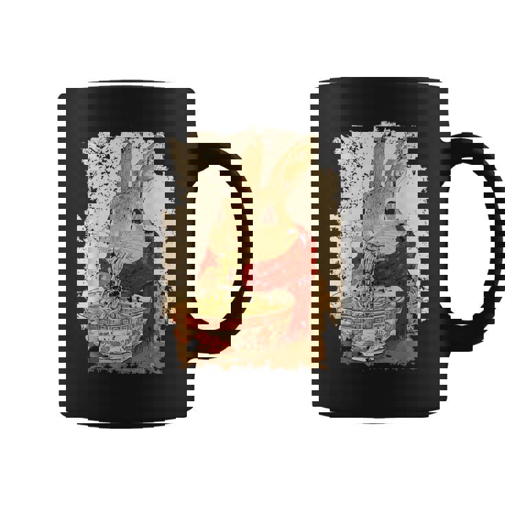 かわいいウサギが麺をすする コーヒーマグ