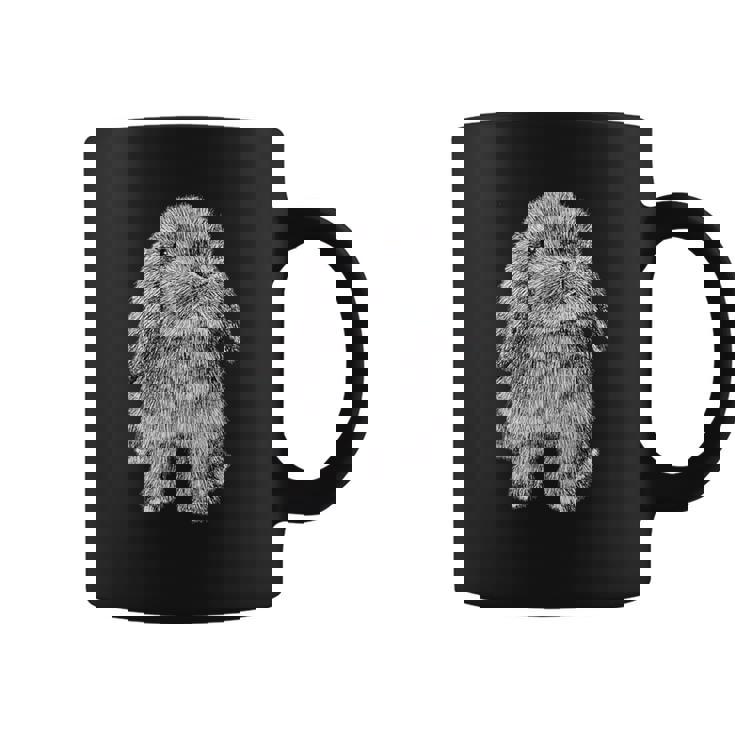かわいいウサギの耳 座っているロップスケッチ コーヒーマグ