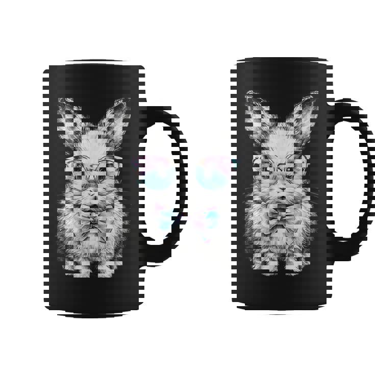 かわいいエステティックイースターボウタイバニーウサギメガネ付き コーヒーマグ