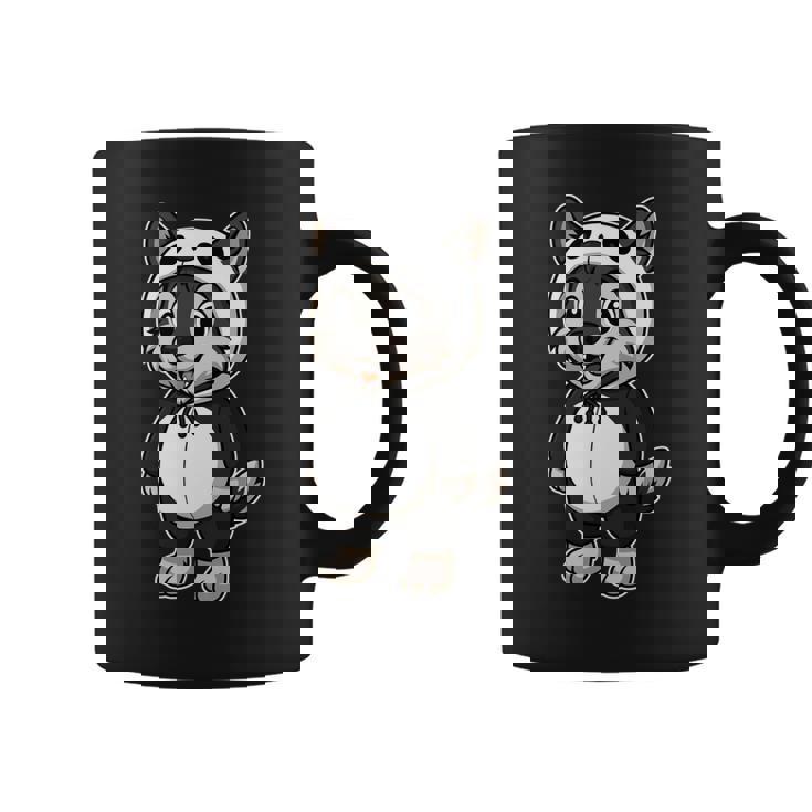 かわいいオオカミのパンダコスチューム ガールズ キッズ オオカミ愛好家 長袖tシャツ コーヒーマグ