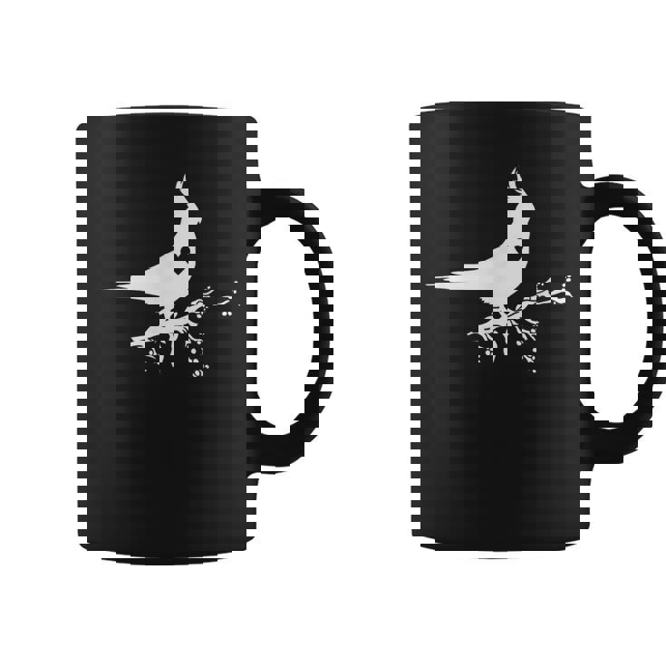 かわいいオカメインコのシルエットハート 鳥好きの方に コーヒーマグ