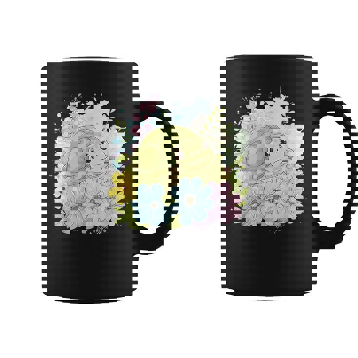 かわいいカメの花 I キッズ 亀 コーヒーマグ