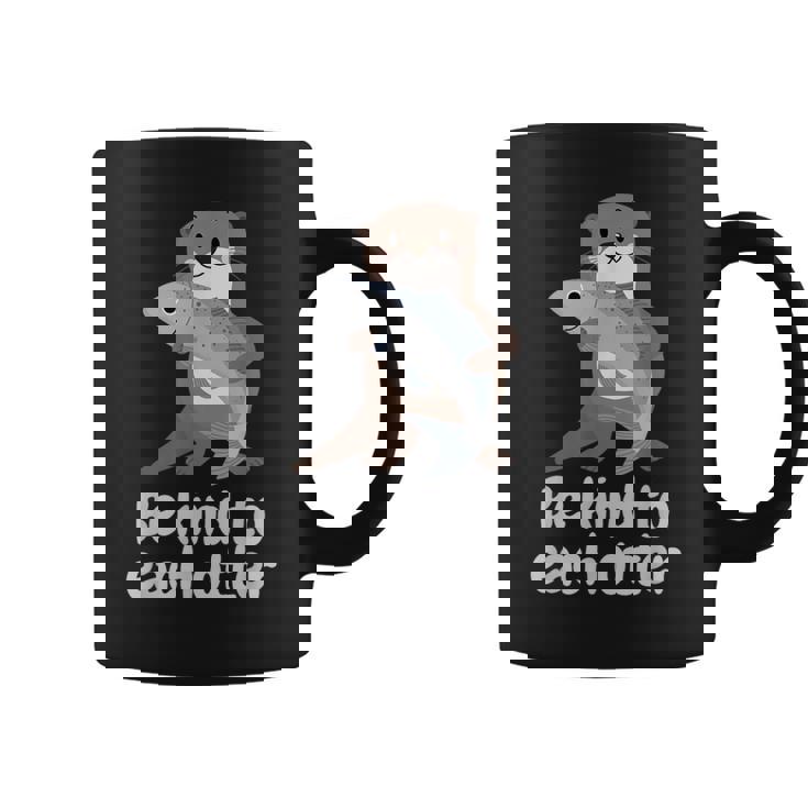 かわいいカワウソと魚と面白い言い方おかしいカワウソ コーヒーマグ