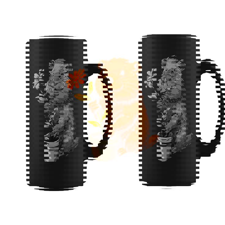 かわいいコスチューム愛好家のための鉢植えのハッピービーバー コーヒーマグ