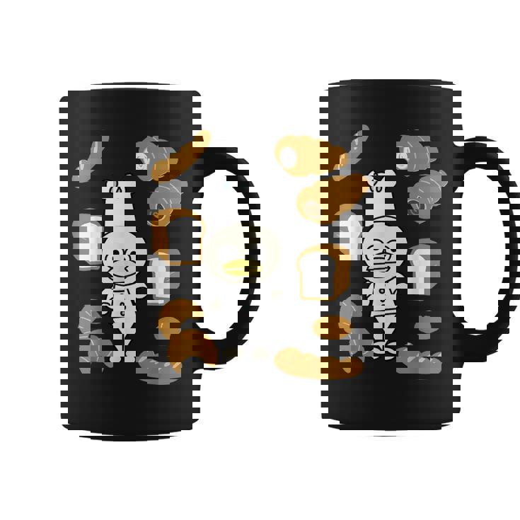 かわいいコックさん パン屋さん編 鳥 フランスパン クロワッサン チョコレートコルネ 食パン 料理 おいしい おもしろ コーヒーマグ