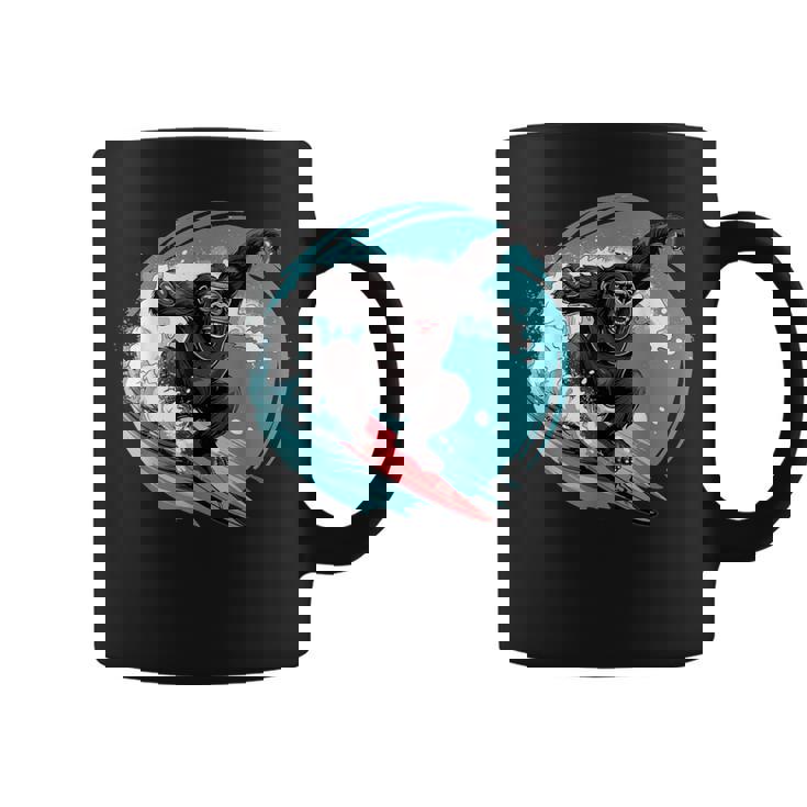 かわいいゴリラサーフィン コーヒーマグ