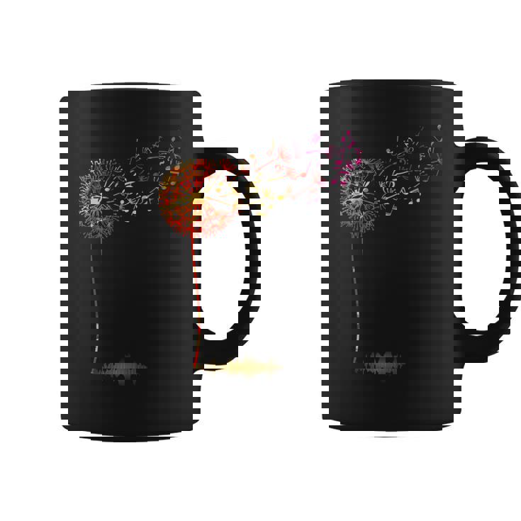 かわいいタンポポ 音符付き 花 男女兼用 音楽 コーヒーマグ