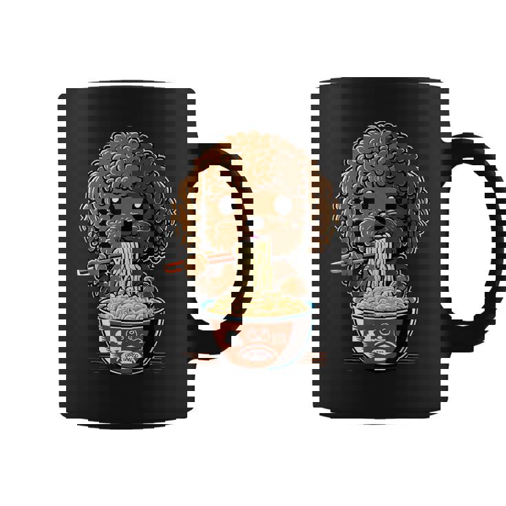 かわいいトイプードル 犬食べるラーメン コーヒーマグ