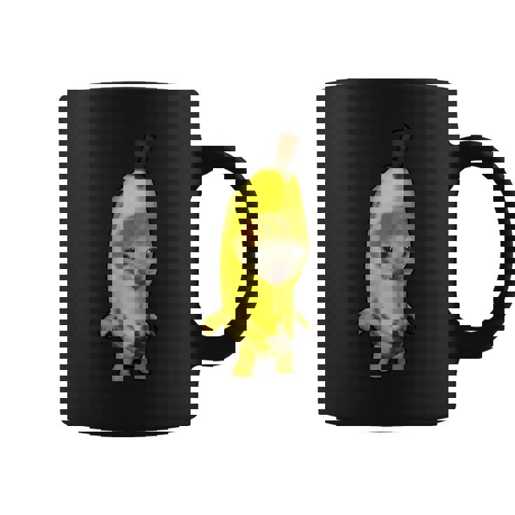 かわいいバナナ猫 ハッピーバナナキャットミーム キティ 猫好きミーム コーヒーマグ