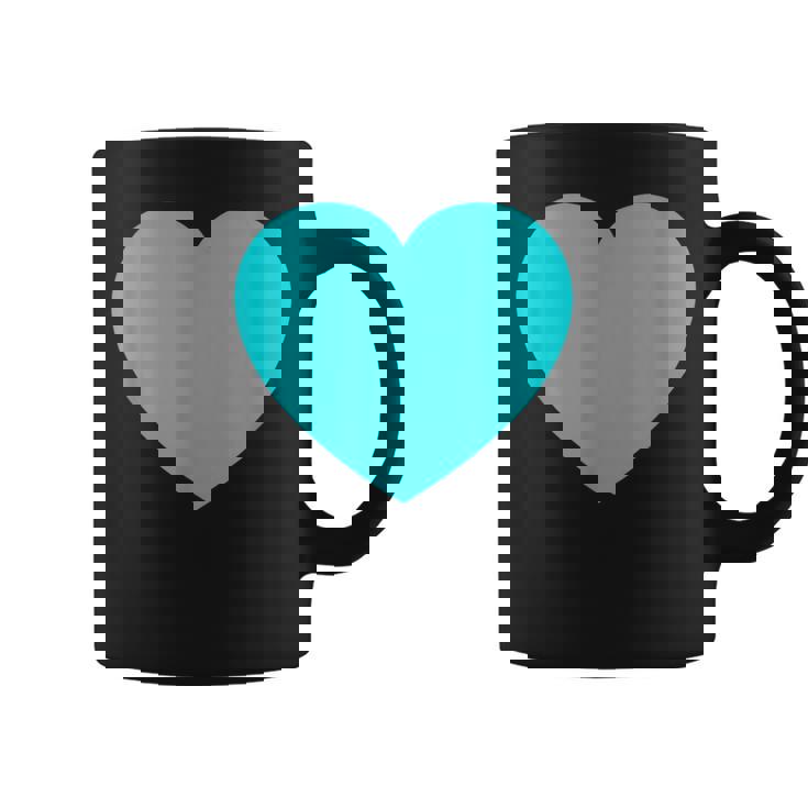かわいいブルーターコイズハート コーヒーマグ