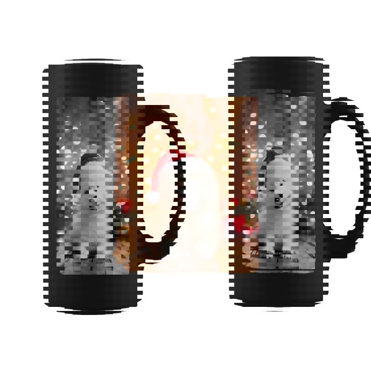 かわいい子犬の動物のクリスマス–サモエド犬のグラフィック コーヒーマグ