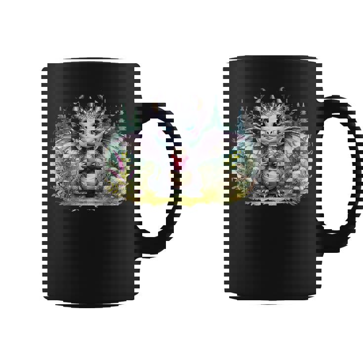 かわいい赤ちゃんドラゴンハート森林ファンタジー水彩ar コーヒーマグ