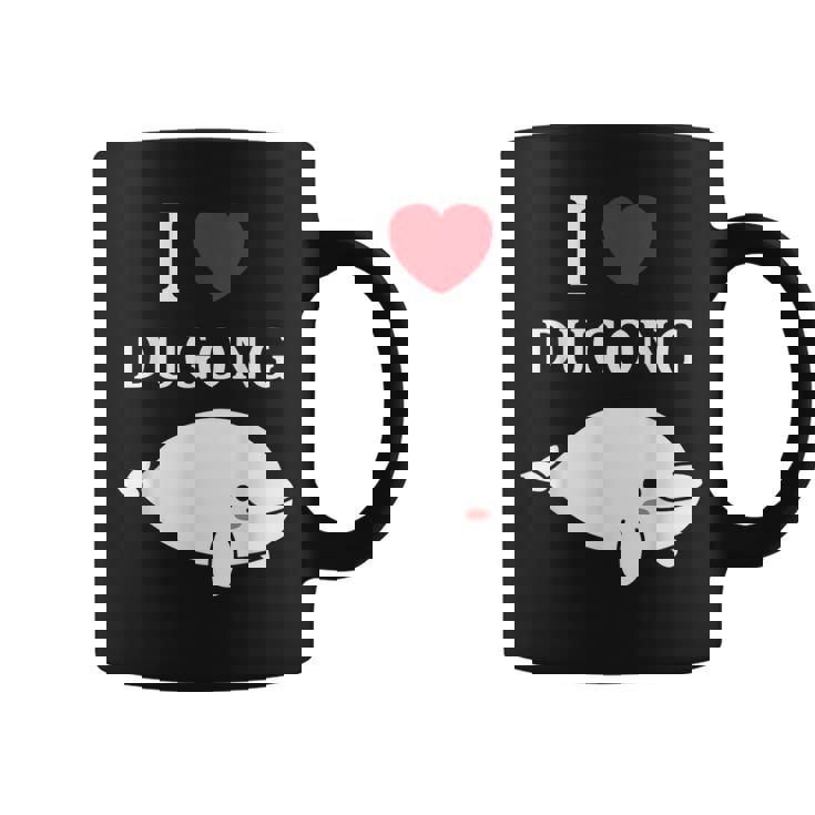 かわいい面白いシンプルなジュゴンの魚を引用します。 I Love Dugong コーヒーマグ