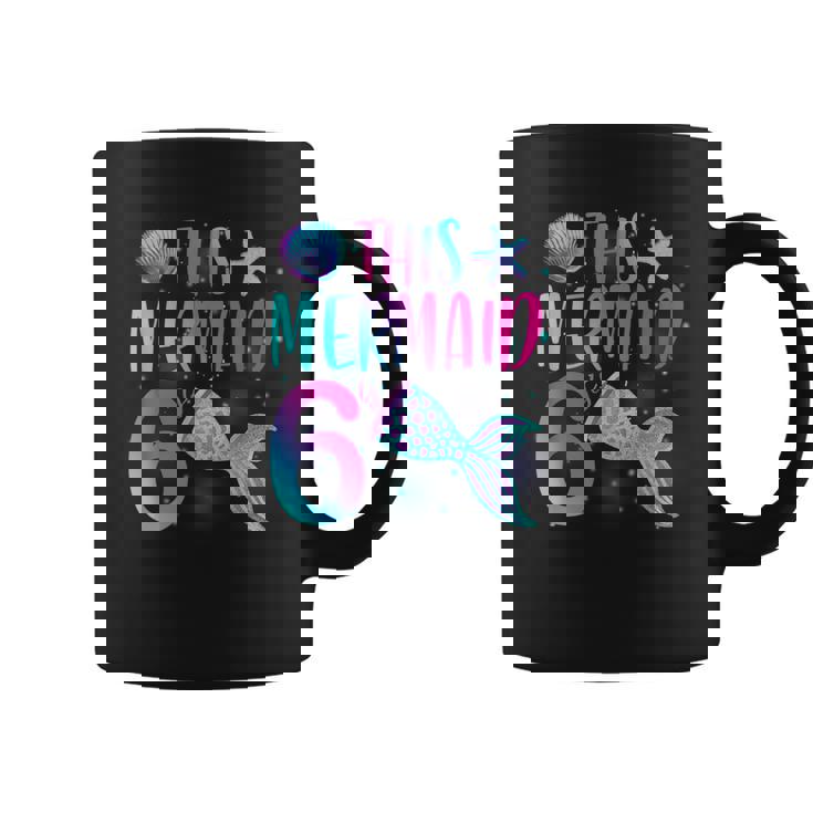 このマーメイドは6歳の6歳の誕生日マーメイドガールパーティーです。 コーヒーマグ