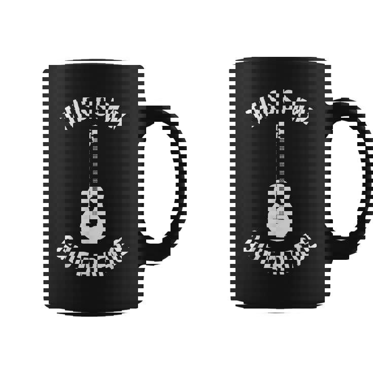 これは私のギターフェイスです ミュージシャン ギタリスト アコースティックギター コーヒーマグ