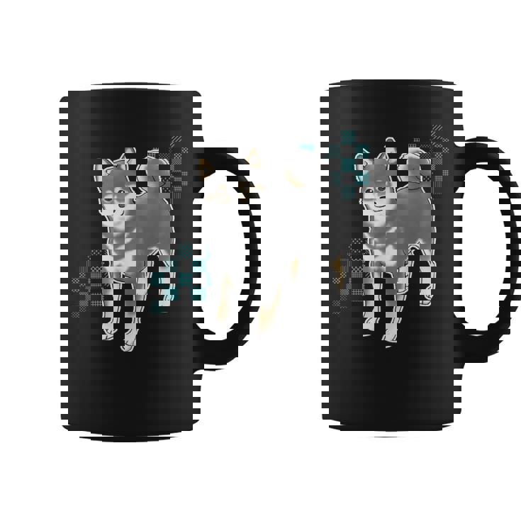 つぶらな瞳で見つめる黒柴 コーヒーマグ