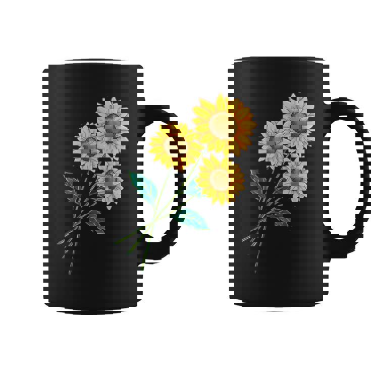 ひまわりの花束 春のフローラルガーデン 黄色の花 コーヒーマグ