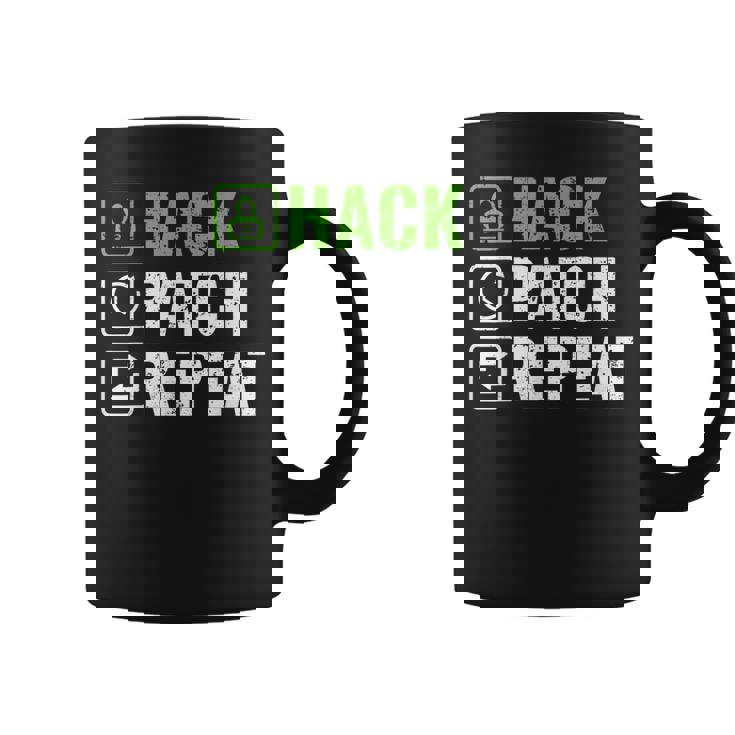 へのギフト ハック パッチ リピート エシカル ハッカー サイバーセキュリティ コーヒーマグ