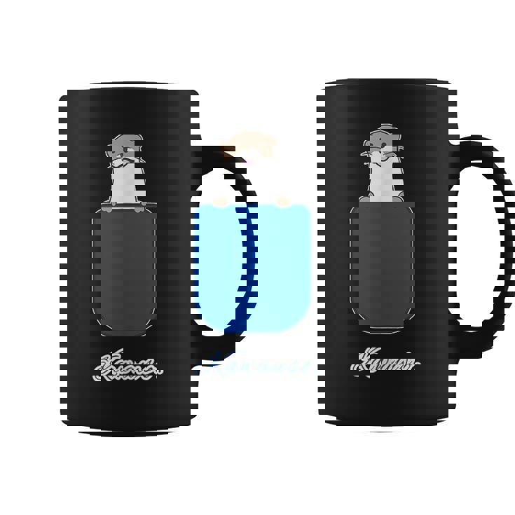 ゆるカワウソさん Otters オッターズ『いん ざ ぽけっと』（ブルーポケット）コツメカワウソ かわいい イラスト コーヒーマグ