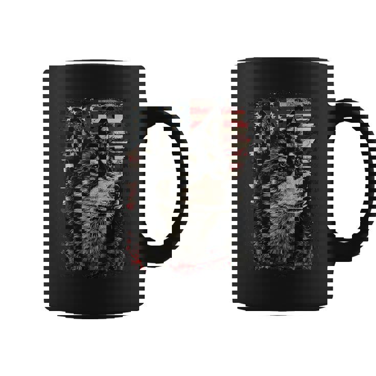 アイヌ犬 アメリカ国旗 コーヒーマグ