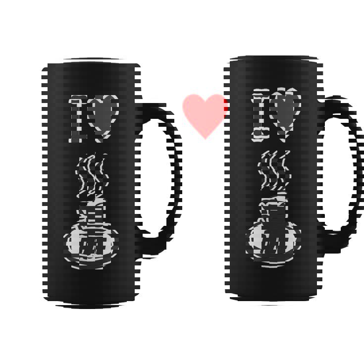 アイラブ・湯 イラスト【温泉】お風呂 マーク 銭湯 記号 ハート お土産 旅行 メッセージ・面白い デザイン コーヒーマグ