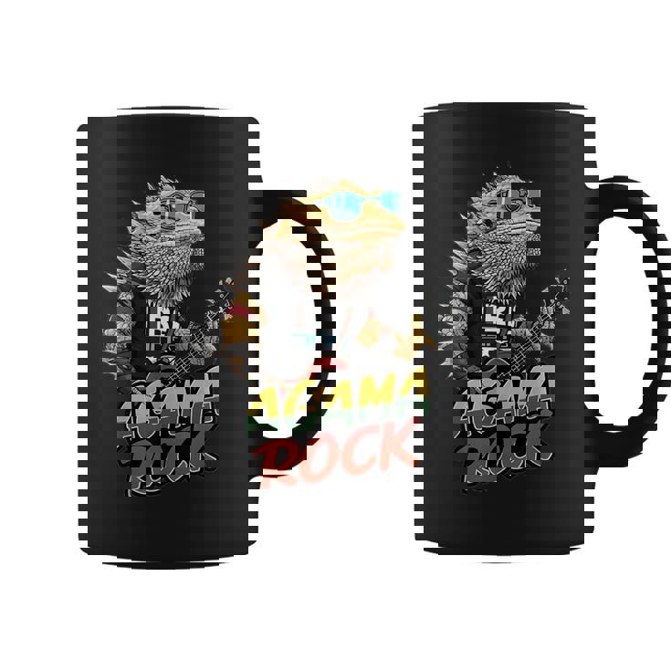 アガマ ロック、フトアゴヒゲトカゲ ロッカー、ギター Pogonaitticeps コーヒーマグ