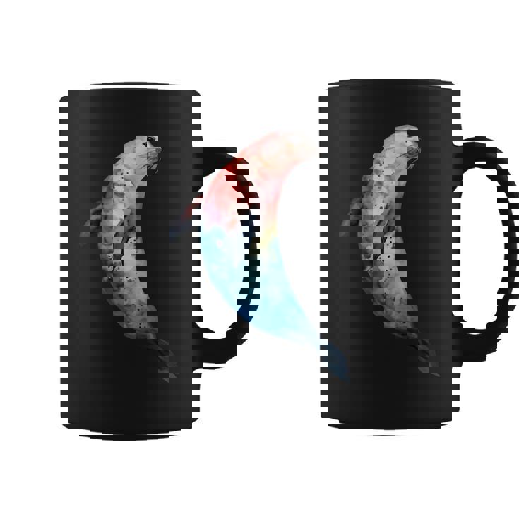 アザラシ アシカ かわいい シール 海 動物 水彩 シール コーヒーマグ