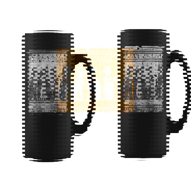 アヌビス 子猫 パピルス スクロール ピラミッド エジプトアート 猫 コーヒーマグ