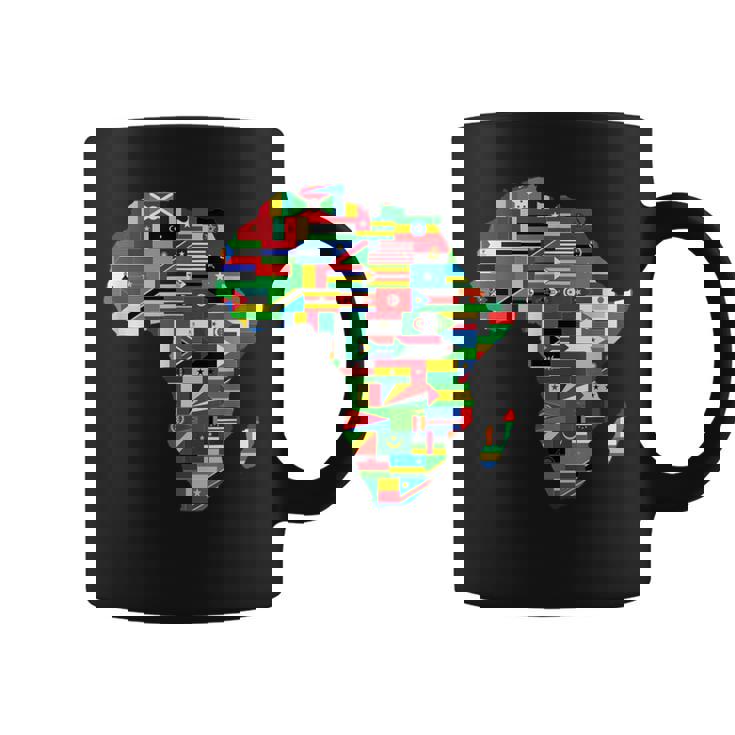 アフリカの地図-アフリカの国の旗の贈り物が付いているアフリカの地図 コーヒーマグ