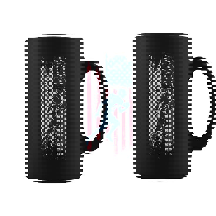 アメリカン フットボール選手 アメリカ国旗 スポーツ ファン 2024 シーズン コーヒーマグ
