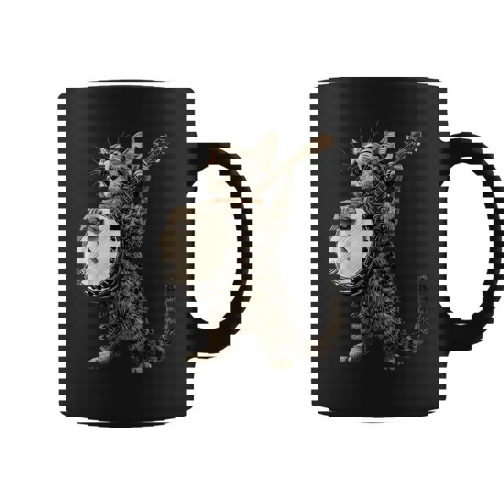 アメリカンショートヘアキャット ブルーグラス バンジョープレイヤー コーヒーマグ