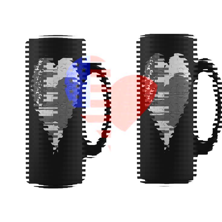アメリカ日本国旗ハート コーヒーマグ