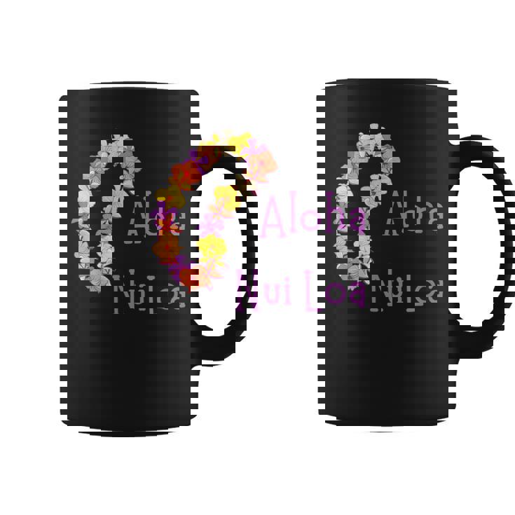 アロハヌイロアハワイアンとても愛し合うフラワーレイ コーヒーマグ