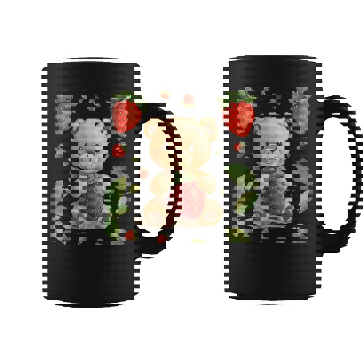 イチゴファンのための素敵なフルーツとテディベアのコスチューム コーヒーマグ