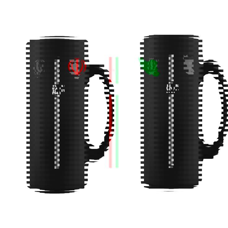 イラン国旗、イランのシルエットマップ、イランの国章 コーヒーマグ