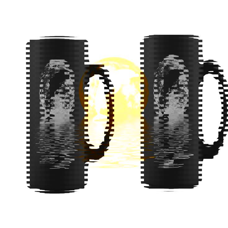 イルカ 海 夕日 月 反射 自然 恋人 ギフト コーヒーマグ