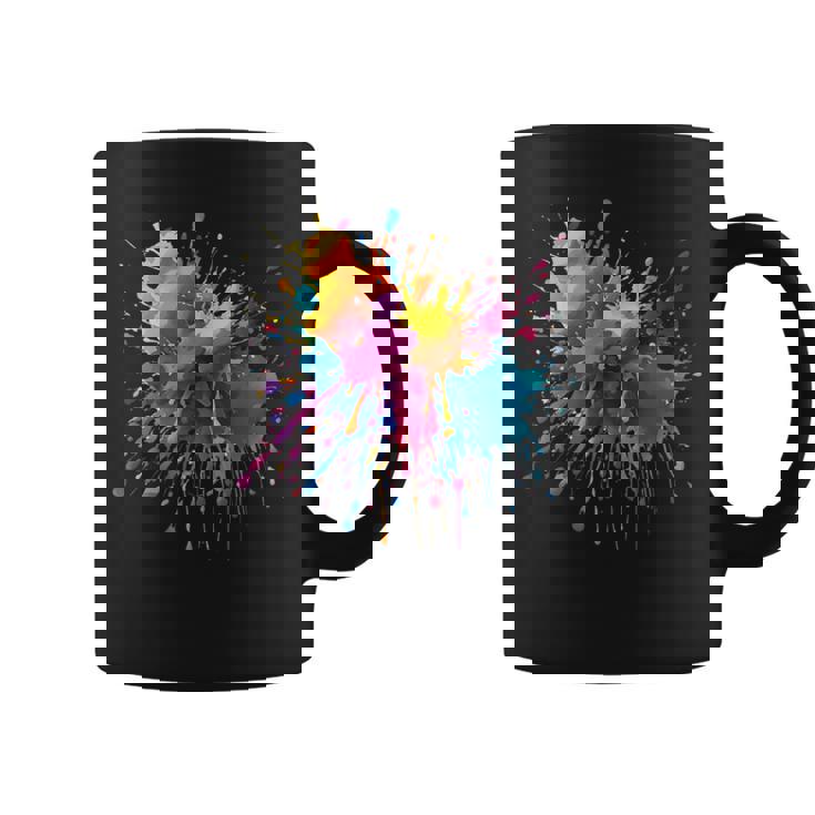 インク ペンキ 飛び散り レインボープリント カラフル イラスト コーヒーマグ