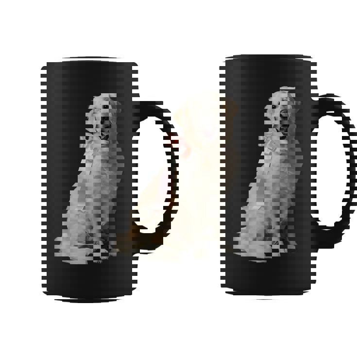 イングリッシュクリーム ゴールデンレトリバー 子犬 ピンク リボン クリーン ガール コーヒーマグ