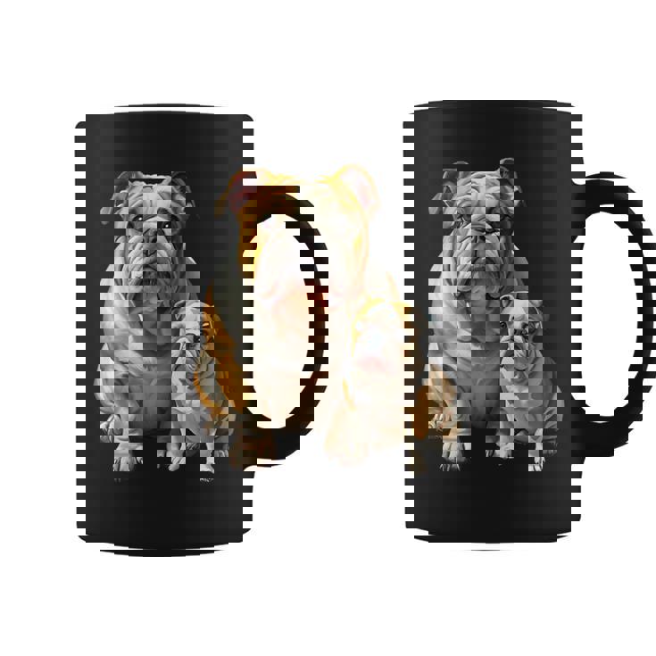 イングリッシュブルドッグの子犬とイングリッシュブルドッグ コーヒーマグ