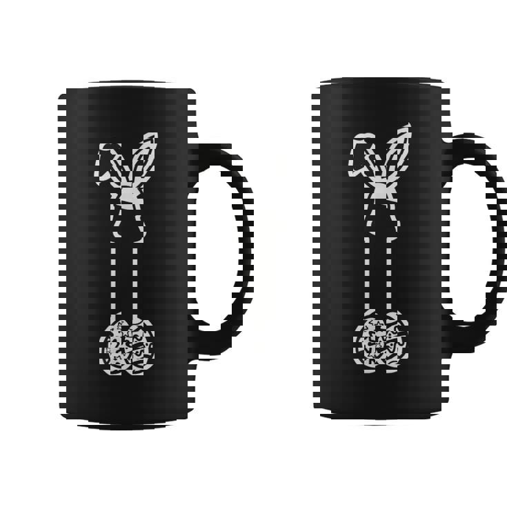 イースターエッグ付きの面白いイースターペニスウサギの耳。 コーヒーマグ