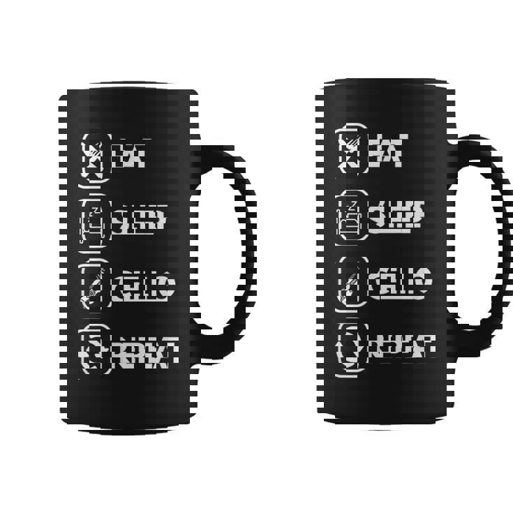 イート・スリープ・チェロ・リピート コーヒーマグ