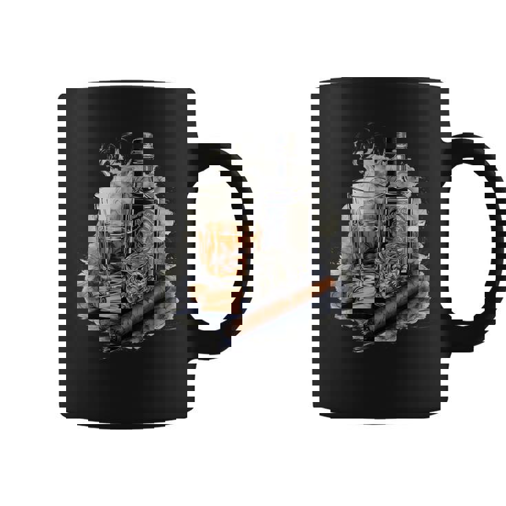 ウイスキー、シガー、チョコレート、オリジナルウイスキーアイデア コーヒーマグ