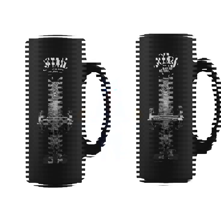 ウェイトリフティング 筋トレ バーベル やる気がないなら家に帰れ グレー 猫 ねこ コーヒーマグ