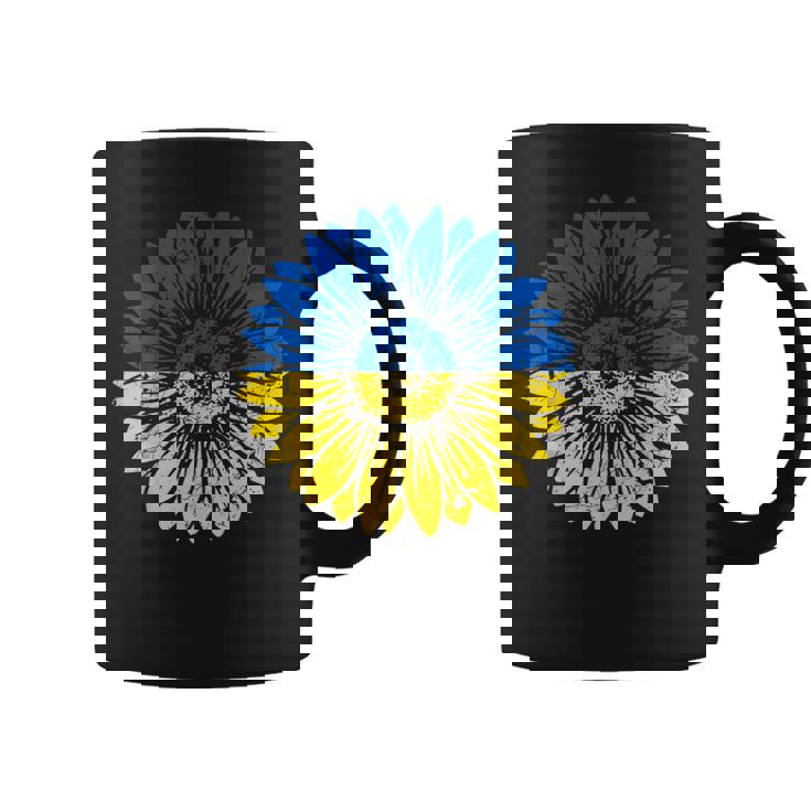 ウクライナの平和ひまわり苦しめられた青と黄色 コーヒーマグ
