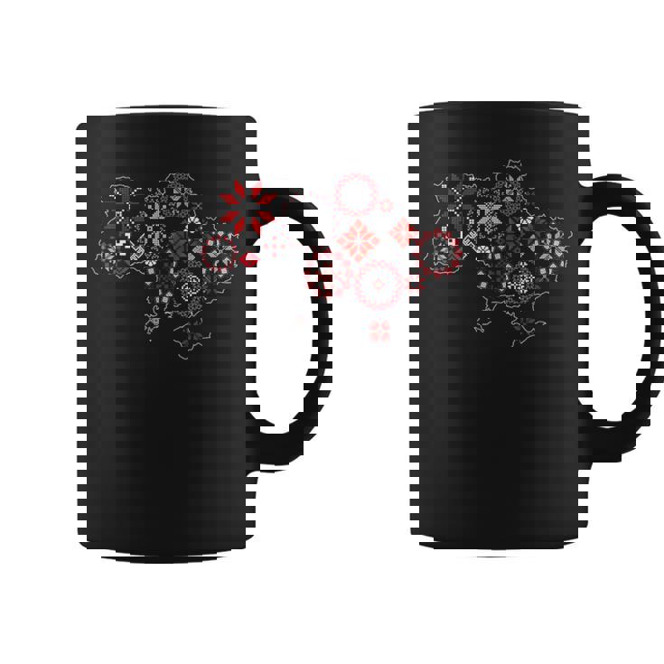 ウクライナ地図 ヴィシバンカ風 Ua刺繍 コーヒーマグ